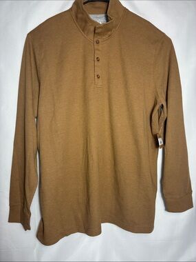Eddie Bauer Big and Tall Men’s Thermal Pullover Mockneck - Camel Brown Size T3XL